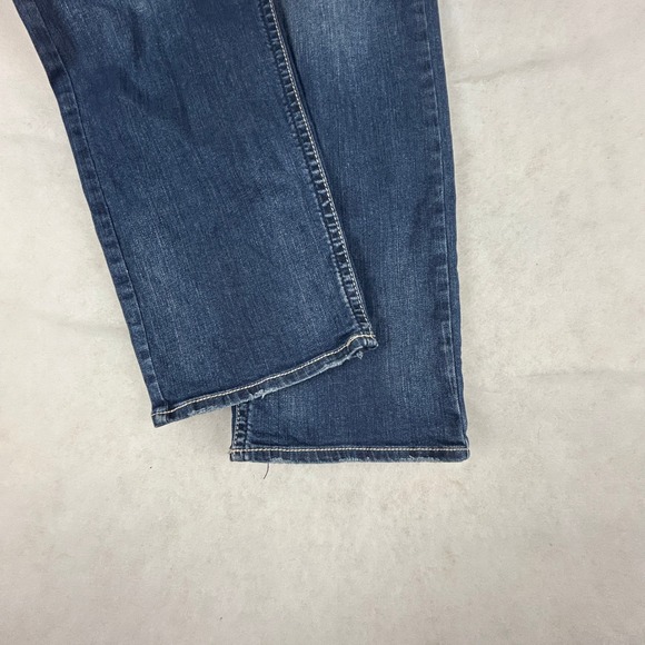 Silver Jeans Men 36x32* Eddie Straight Medium Wash Stretch Denim Faded Whiskered - Picture 8 of 15